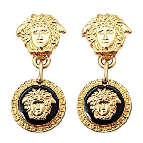 versace black earringa|gianni Versace earrings.